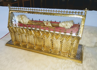 Reliquie des Heiligen Ansgar (seine Elle, mit der er taufte und segnete) am Kleinen Michel
